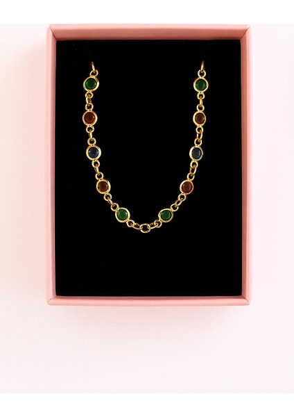 Elyy Jewelry Renkli Taşlı Altın Kaplama Y Model Kadın Kolye – Hediye Kutulu fırsatları