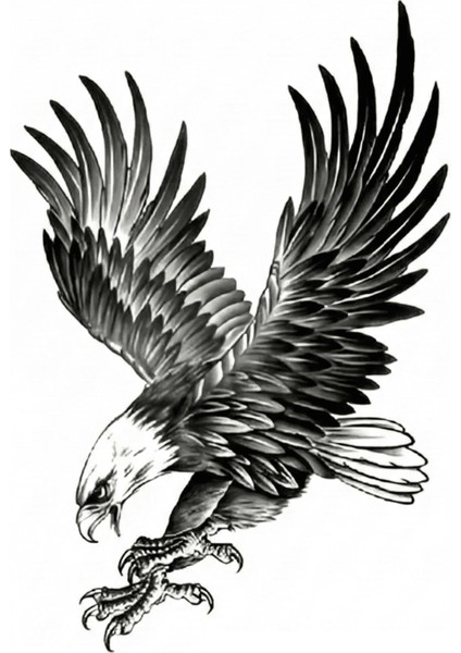 Kartal Geçici Dövme Şablonu Büyük Boy