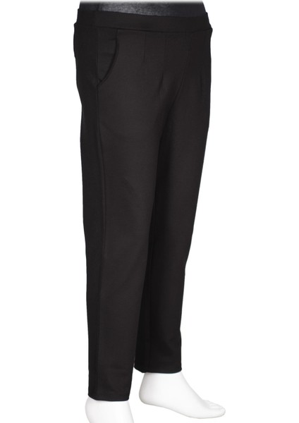 Kadın Buse Rahat Kalıp Yan Cepli Orta Kalın Çelikli Siyah Pantolon fiyatları