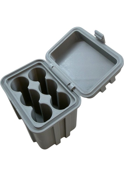 18650 Pil Kutusu 6'lı Sandık Görünümlü Dekoratif Gri modelleri