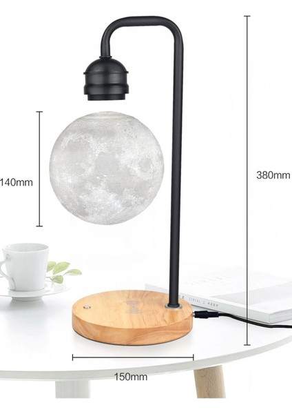 XF02 Ay Görünümlü Şarj Özellikli Gece Lambası - SIYAH-(5796)