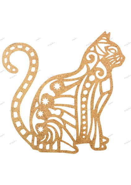 10'lu Paket Ahşap Duvar Dekoru - ST_0072 - 8 x 8 cm