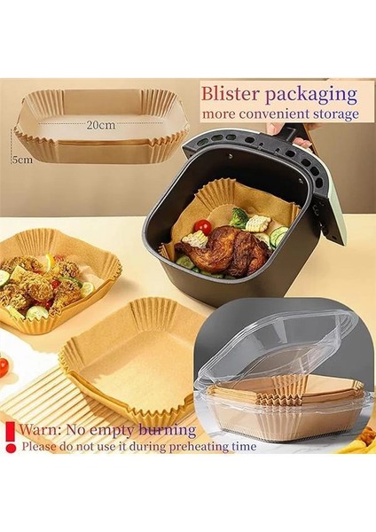Sıcak Hava Fritözleri Için Fırın Kağıdı, 100 Adet Airfryer Pişirme Kağıdı, Yapışmaz, Yağa