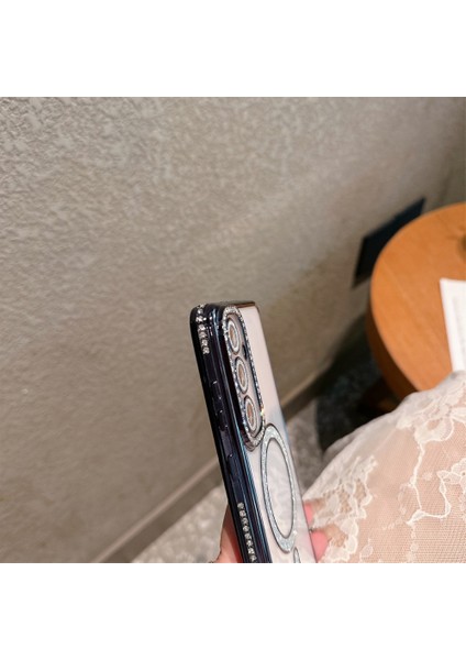 Samsung Galaxy S24 Fe Uyumlu Şeffaf Taşlı Magsafe Özellikli Kılıf fırsatları