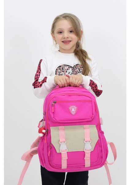 Kız Çocuk Pembe Okul Çantası Anaokulu Ilkokul Sırt Çantası Genç Kız Günlük Çanta ( Oyuncak Hediyeli) fiyatları