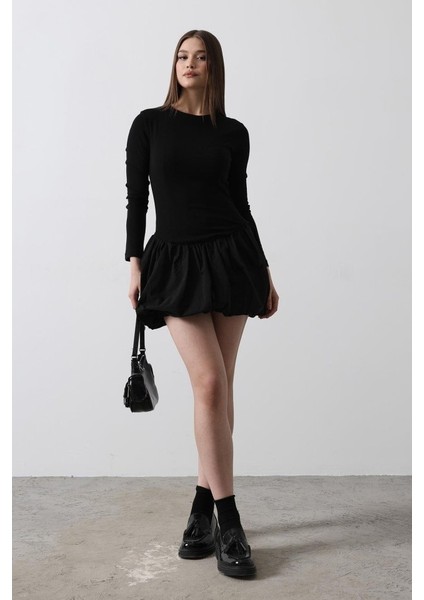 Balon Etekli Elbise - Siyah fiyatları