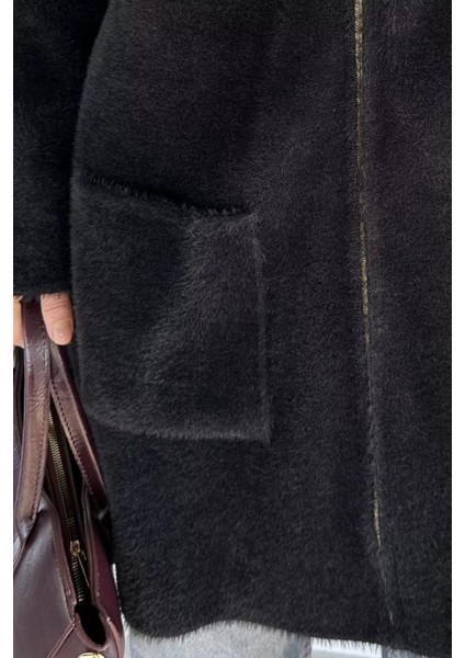 Ön Gold Fermuarlı Kapüşonlu Çift Cepli Tesettür Triko Ceket P-00019299 indirimleri