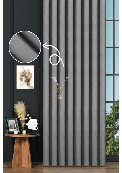 Petek Fon Perde V-1029 Gümüş Gri