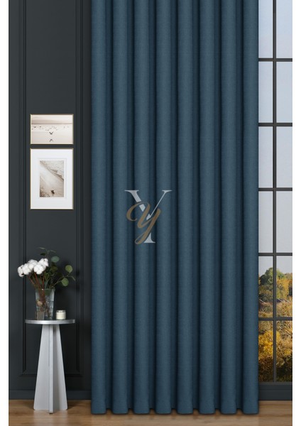 Keten Fon Perde V-4033 Mavi fiyatları