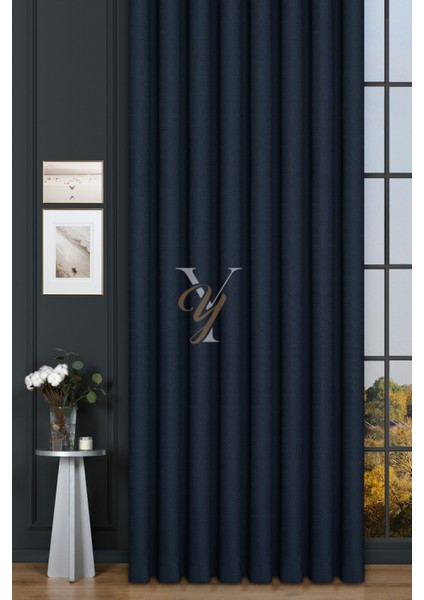 Keten Fon Perde V-4034 Lacivert fiyatları