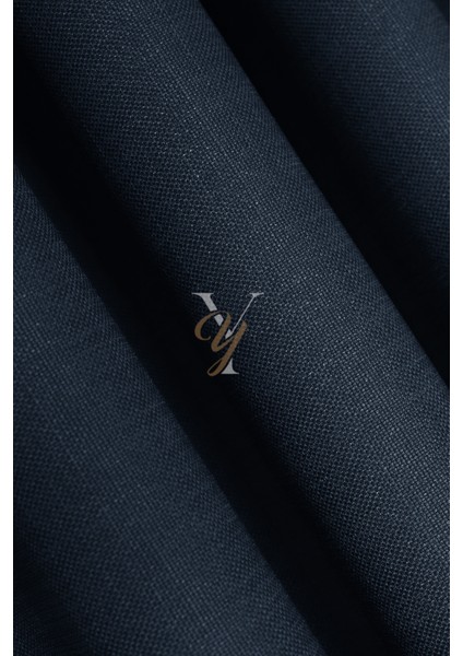 Keten Fon Perde V-4034 Lacivert modelleri