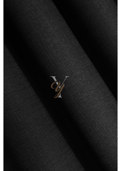 Keten Fon Perde V-4036 Siyah modelleri