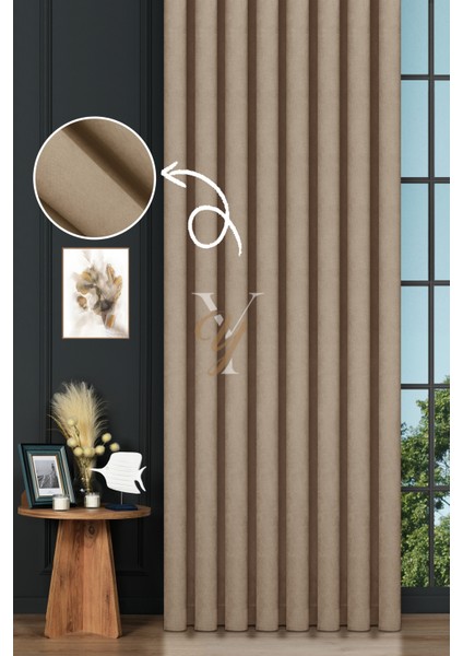 Petek Fon Perde V-1006 Koyu Krem