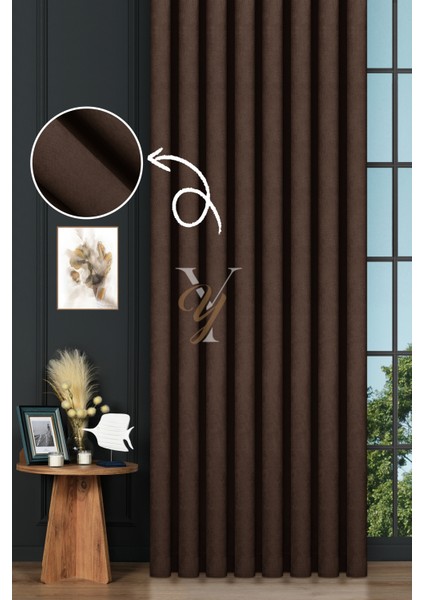 Petek Fon Perde V-1016 Koyu Kestane