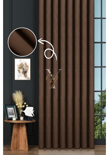 Petek Fon Perde V-1015 Kahverengi