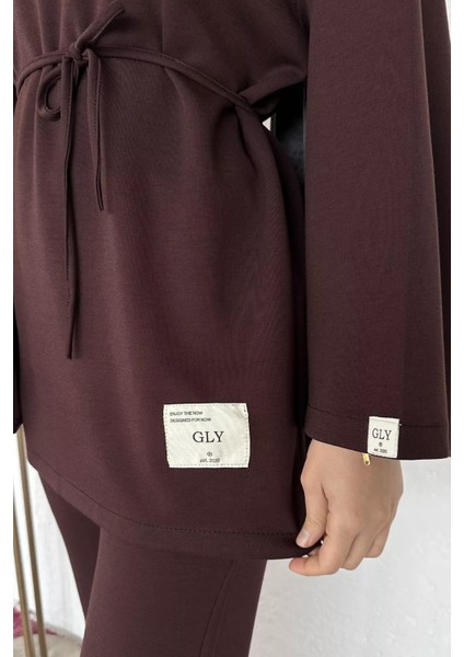 Amblem Detaylı Tunik Bel Lastikli Pantolon Tesettür Ikili Takım P-00019262 fırsatları