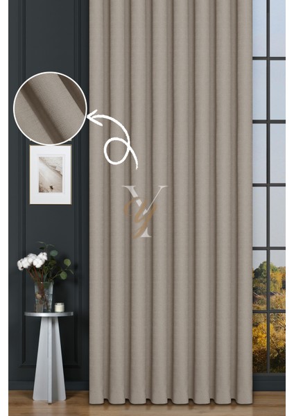 Keten Fon Perde V-4002 Bej