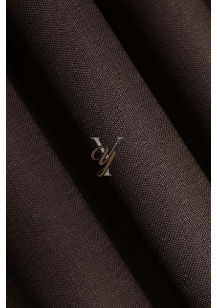 Keten Fon Perde V-4012 Acı Kahve modelleri