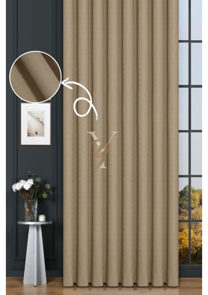 Keten Fon Perde V-4006 Bal Köpüğü