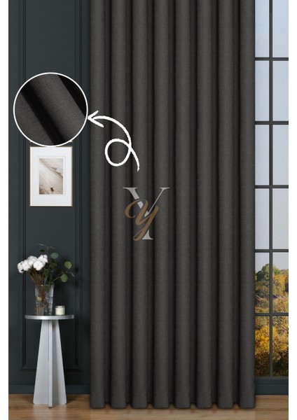 Keten Fon Perde V-4020 Antrasit