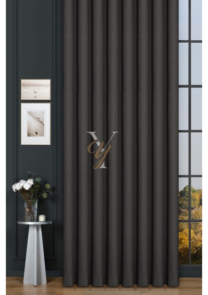 Keten Fon Perde V-4020 Antrasit fiyatları