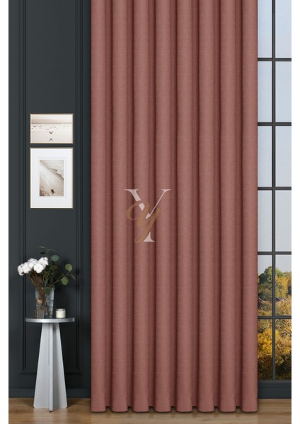 Keten Fon Perde V-4023 Nar Çiçeği fiyatları