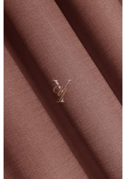 Keten Fon Perde V-4023 Nar Çiçeği modelleri