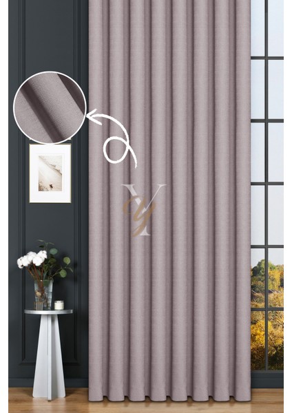 Keten Fon Perde V-4027 Küllü Gri