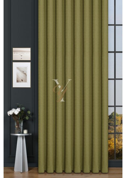 Keten Fon Perde V-4024 Fıstık Yeşili fiyatları