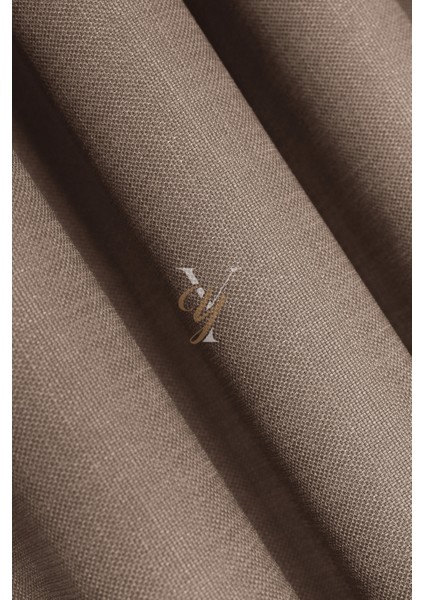 Keten Fon Perde V-4009 Açık Kahve modelleri