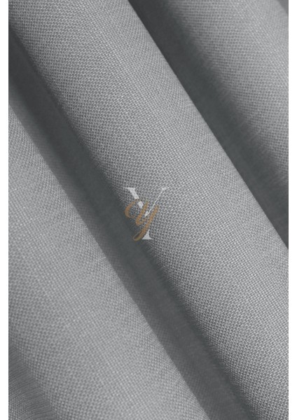 Keten Fon Perde V-4015 Gümüş Gri modelleri