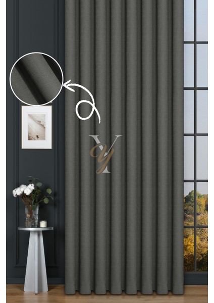 Keten Fon Perde V-4019 Arsenik