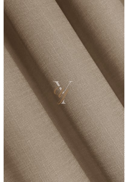 Keten Fon Perde V-4005 Koyu Krem modelleri