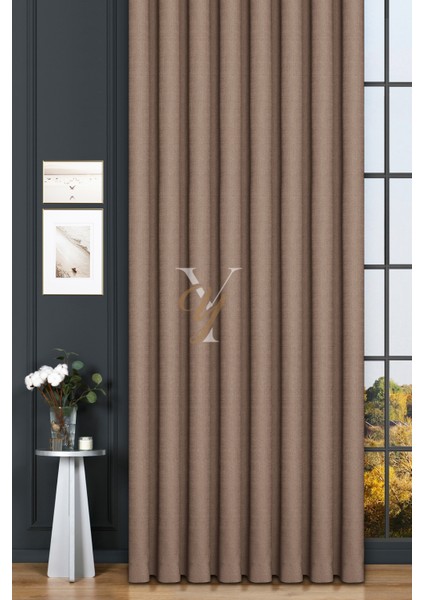 Keten Fon Perde V-4009 Açık Kahve fiyatları