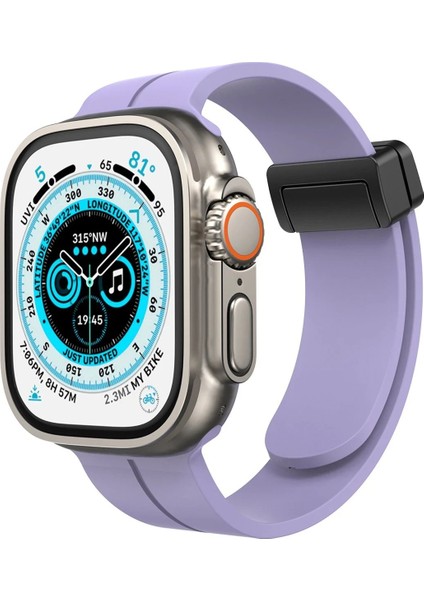 Apple Watch 42MM KR412 Elegance Stylısh Kordon - Lila