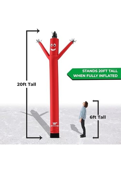 Torero Inflatables Lookourway Air Dansçı Hoch Tube Man Şişirilebilir Sabitleme, 20-Feet 20&apos; Kırmızı fiyatları
