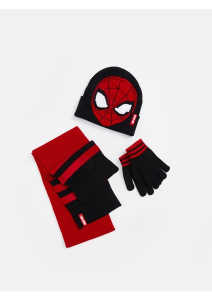 Yeni Sezon Spiderman Nakışlı Erkek Çocuk Atkı Bere ve Eldiven Takım