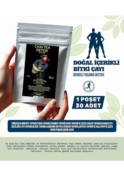 Chai Tea Detoksifikasyon Için Destek Rezene,biberiye,kekik,kayısı ve Kuşburnu Içeren Bd Form Için Destek 30 Adet Çay