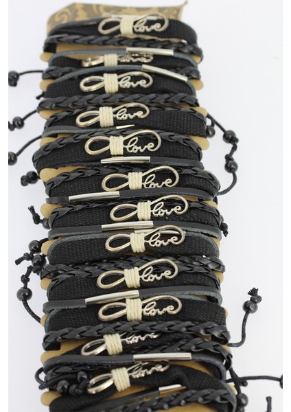 Metal Aksesuarlı Siyah Renk Deri Bileklik - TJ-EB1716 fiyatları