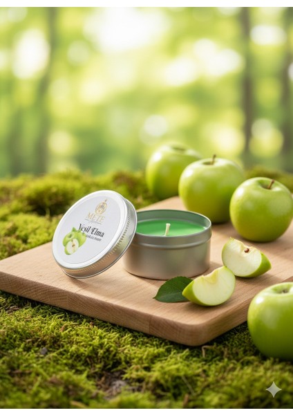 Yeşil Elma Aromalı Teneke Mum