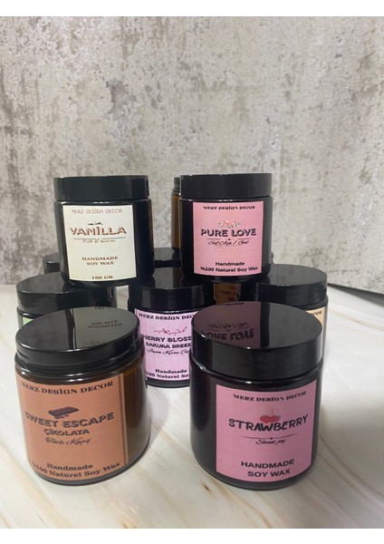 Amber Cam Kavanozda Amber Kokulu %100 Doğal Bitkisel Içerikli Soya Wax Mum fiyatları