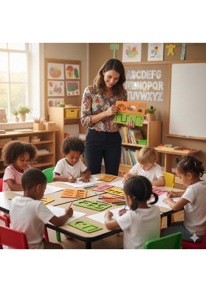 Yılbaşı için hediyelik Eğitici Ahşap Çizim Şablonu 9'lu Set fiyatları