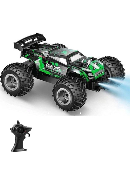 2.4 Ghz Uzaktan Kumandalı Şarjlı LED Işıklı Atan 20 Km Hız Yapan Off Road Araba (Yeşil)