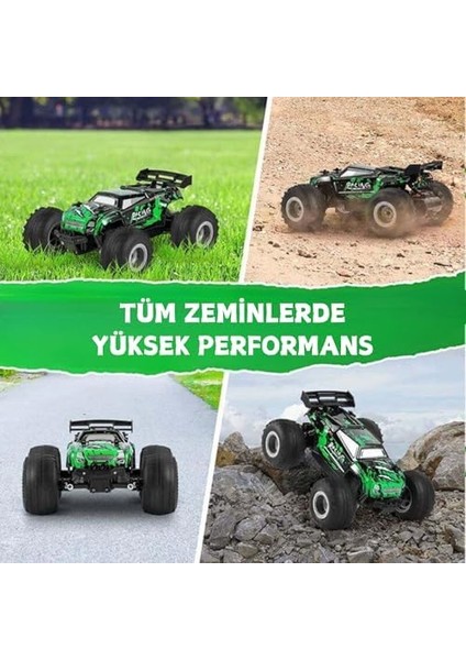 2.4 Ghz Uzaktan Kumandalı Şarjlı LED Işıklı Atan 20 Km Hız Yapan Off Road Araba (Yeşil) fiyatları