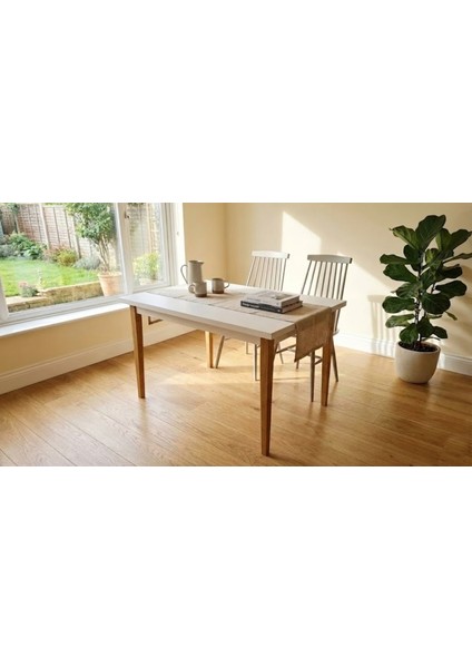 Iskandinav Tarzı Modern Çalışma ve Yemek Masası - 90X70 cm Ahşap Ayahlı 1.sınıf Beyaz Mdf fırsatları