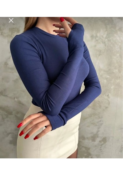 Kadın Belize Parmak Geçmeli Bisiklet Yaka Bluz, Modal Kumaş Body fiyatları