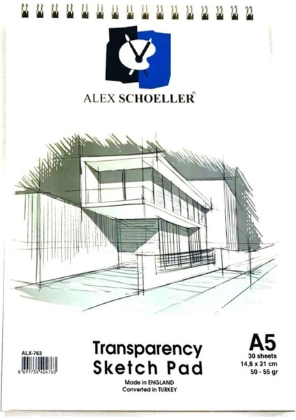 A-5 Spiralli Eskiz Blok 50-55 Gr 30 Yaprak Renkli Çizim İçin Uygun