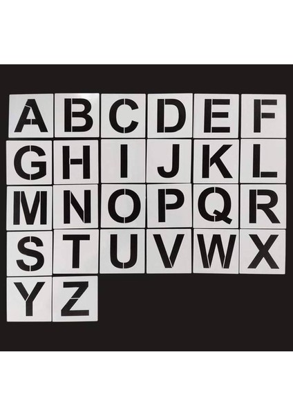 Tekrar Kullanılabilir Harf ve Sayı Boyama Şablonu 12,7cm 36 Adet fırsatları
