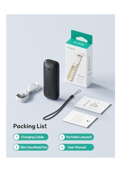 Ince Taşınabilir Fan, Ince Elde Taşınabilir Fan, USB Şarj Edilebilir Mini Kişisel [24H Maksimum Soğutma Süresi], Seyahat Için Akülü Küçük Katlanabilir Cep, Yaz, Kadın ve Erkekler, Kızlar Için fiyatları