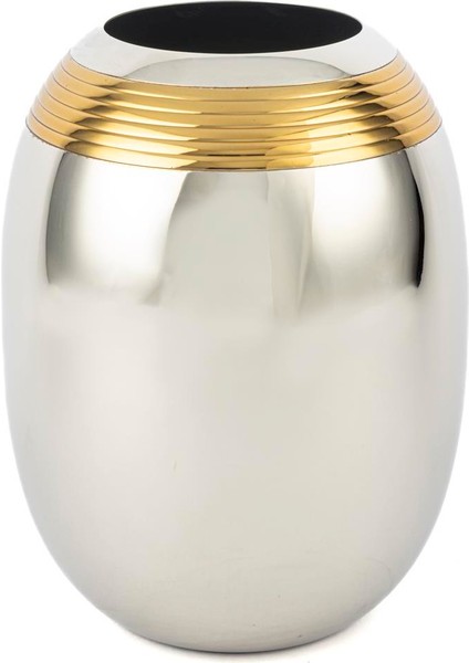 Bugle Silver Gold Metal Vazo 17X23 cm